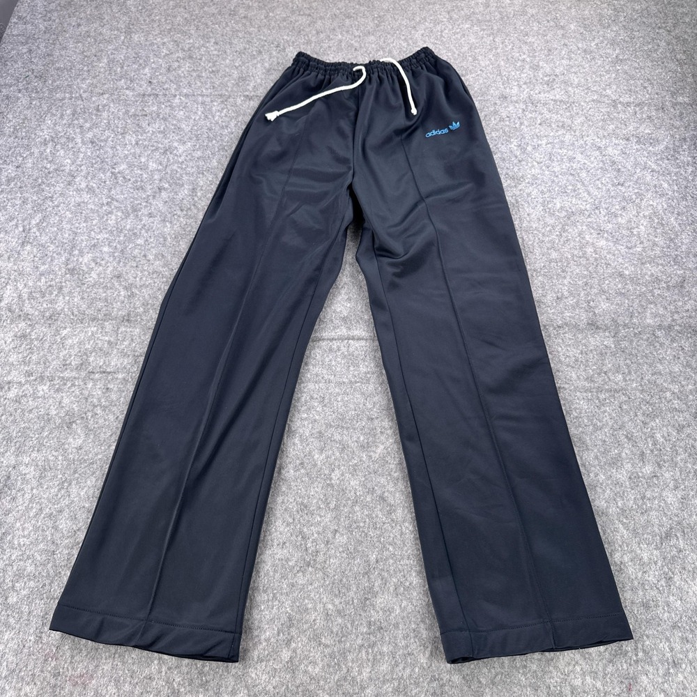 VINTAGE Adidas Pants Mens Medium Black Track Warm Up Trefoil Made USA Union 80s
